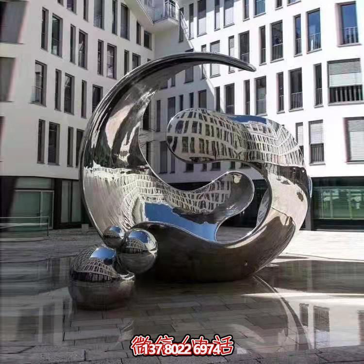 高品质不锈钢大型雕塑，精美户外园林景观