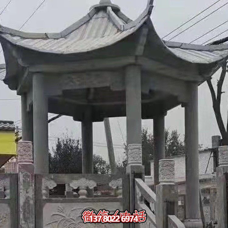艺术精美的大理石凉亭摆件