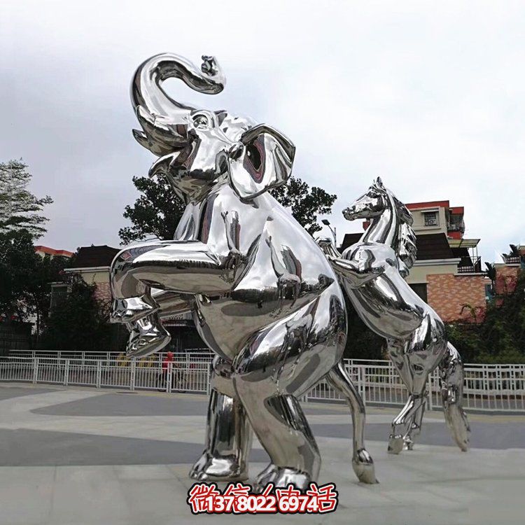 不锈钢大型雕塑景观-大象