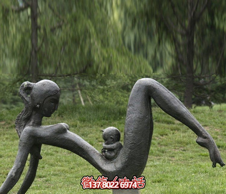 不锈钢仿铜母子雕塑 不锈钢仿铜母子雕塑