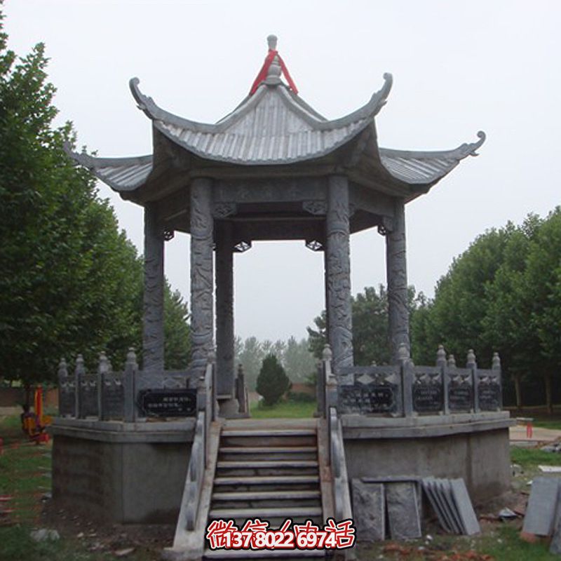 复古青石园林景观草坪摆放凉亭 复古青石园林景观草坪摆放凉亭