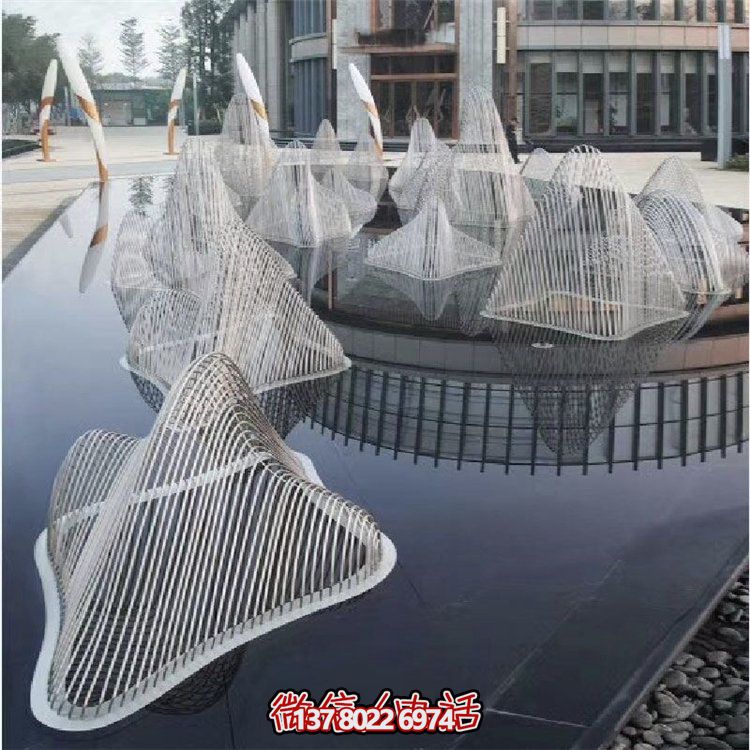 不锈钢镂空创意假山喷泉水景雕塑