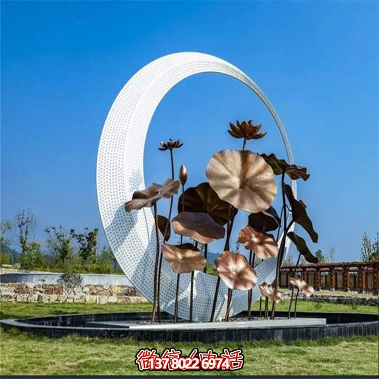 不锈钢户外雕塑莲花摆件
