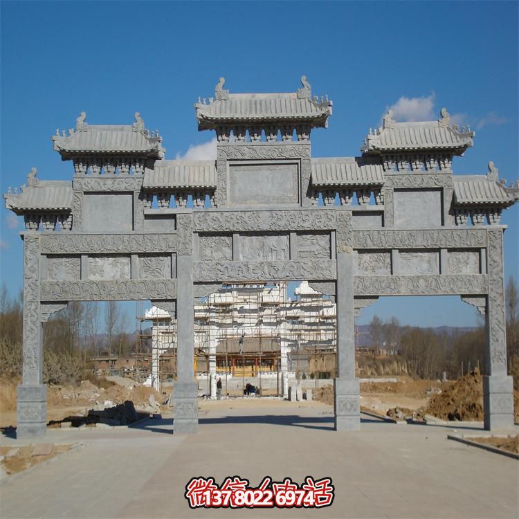 古建筑大型牌坊雕塑——给村口带来历史的回响