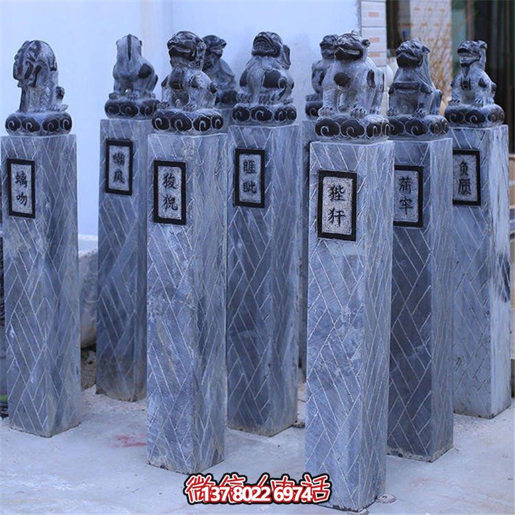 精美手工制作石狮子玄关拴马桩装饰摆件