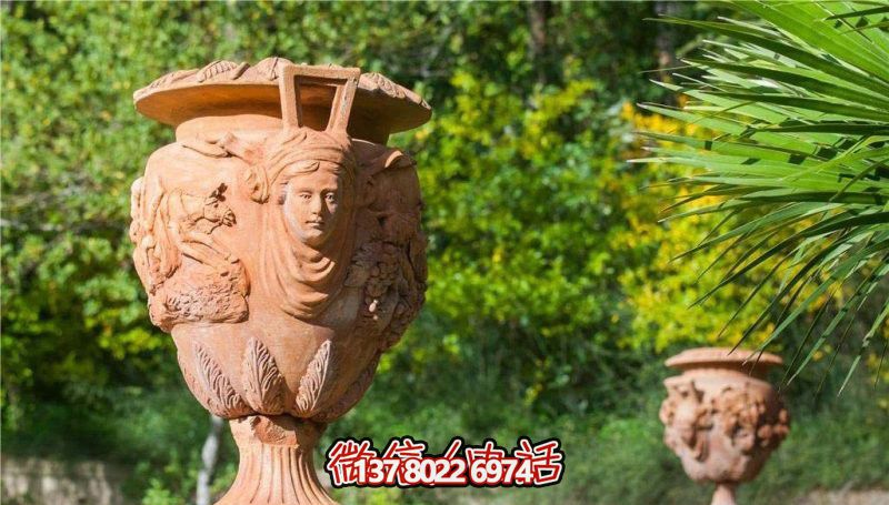 红色晚霞浮雕景观花盆雕塑 红色晚霞浮雕景观花盆雕塑