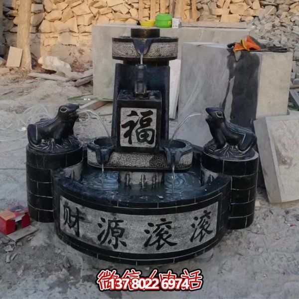大理石雕刻造景摆件，营造室外庭院财源滚滚流水水