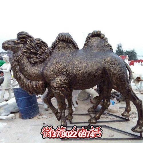 大型仿真铜骆驼玻璃钢户外景区雕塑