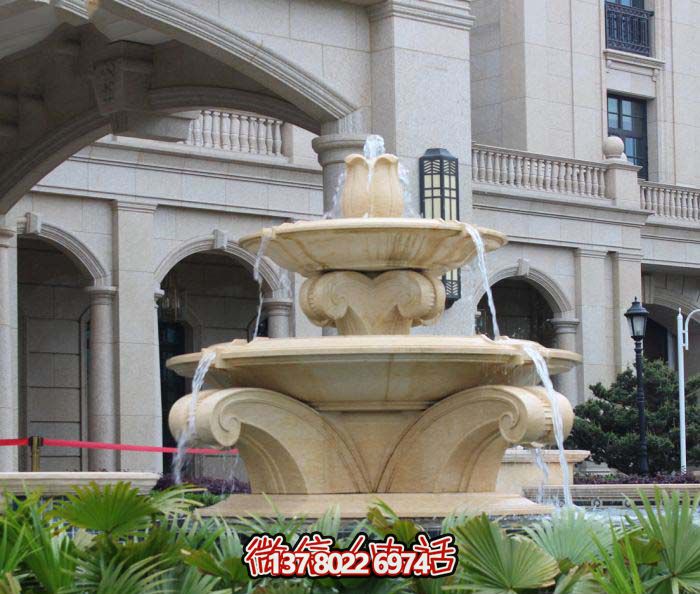欧式风格大理石喷泉雕塑，美化酒店、广场、景观
