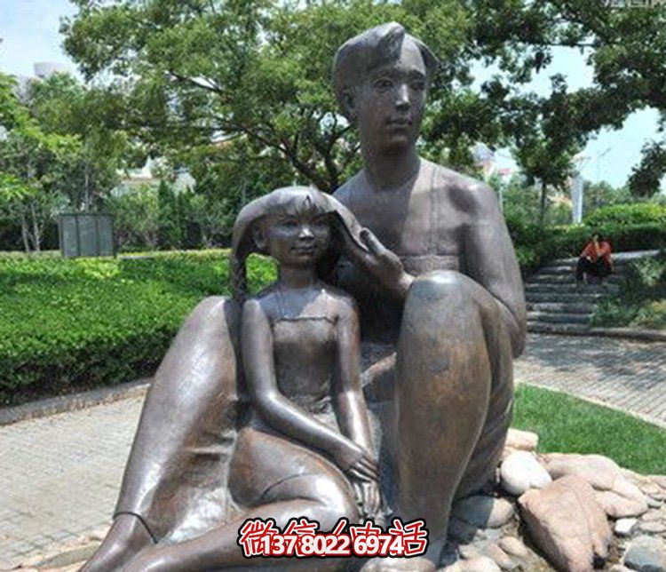 母女情深铜雕塑，传承传统文化
