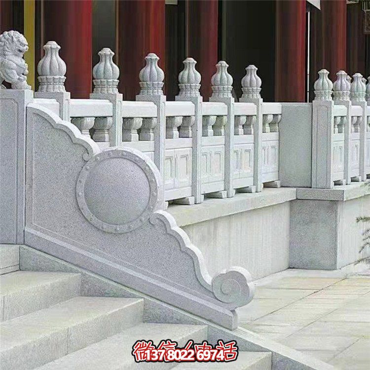 精美石雕栏杆栏板，点缀景区景点，增添园林雕塑之美