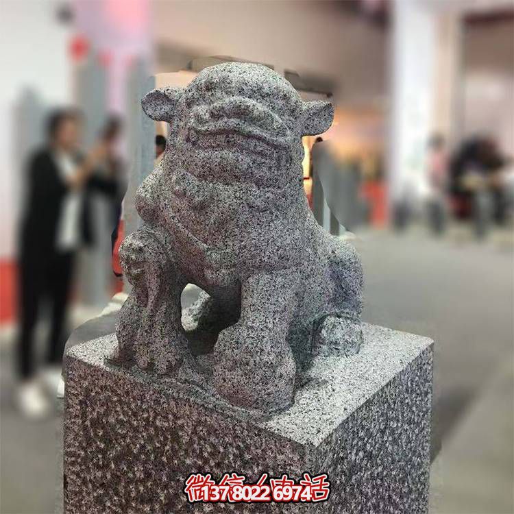 青石雕刻园林拴马桩摆件