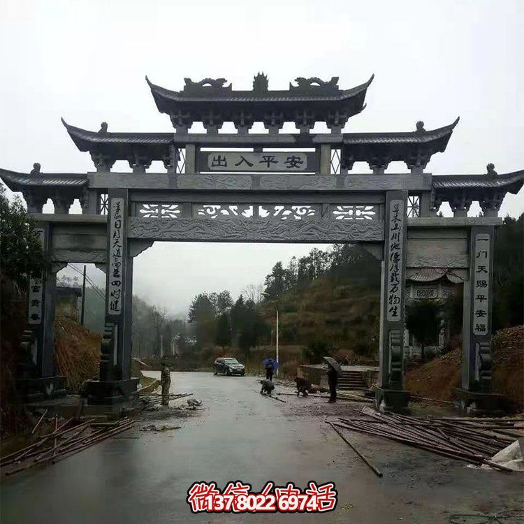 传统工艺精美大型石雕牌坊