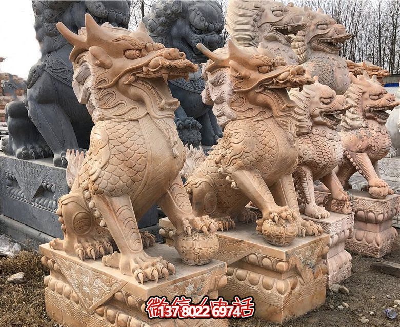 红石麒麟雕——守护你的家园 红石麒麟雕——守护你的家园