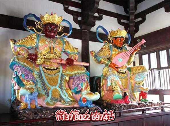巨型玻璃钢彩绘天王雕塑景观 巨型玻璃钢彩绘天王雕塑景观