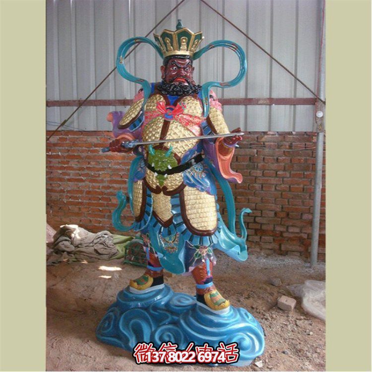 玻璃钢彩绘四大天王神像雕塑