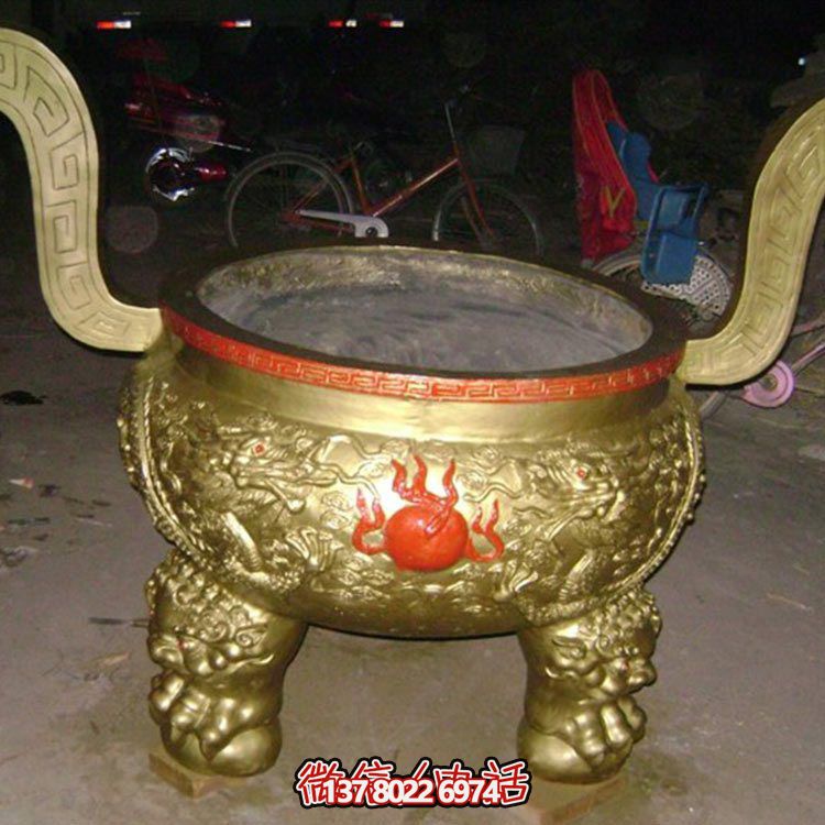 青铜浮雕巨型景观香炉雕塑