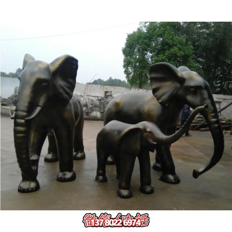 大象草坪雕塑——仿铜玻璃钢小品