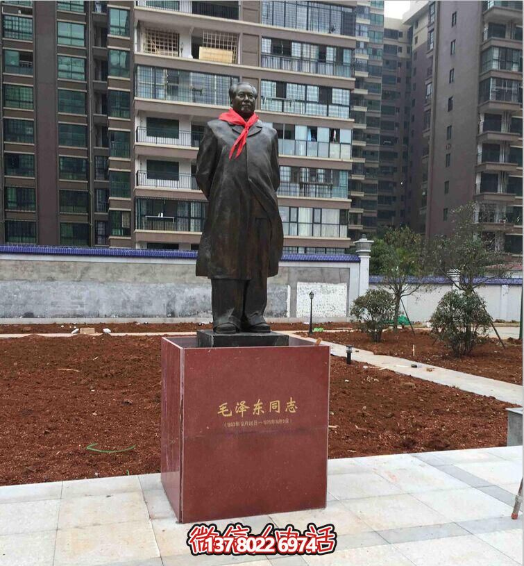 伟大领袖毛泽东仿铜雕塑，装点小区玻璃钢玻璃