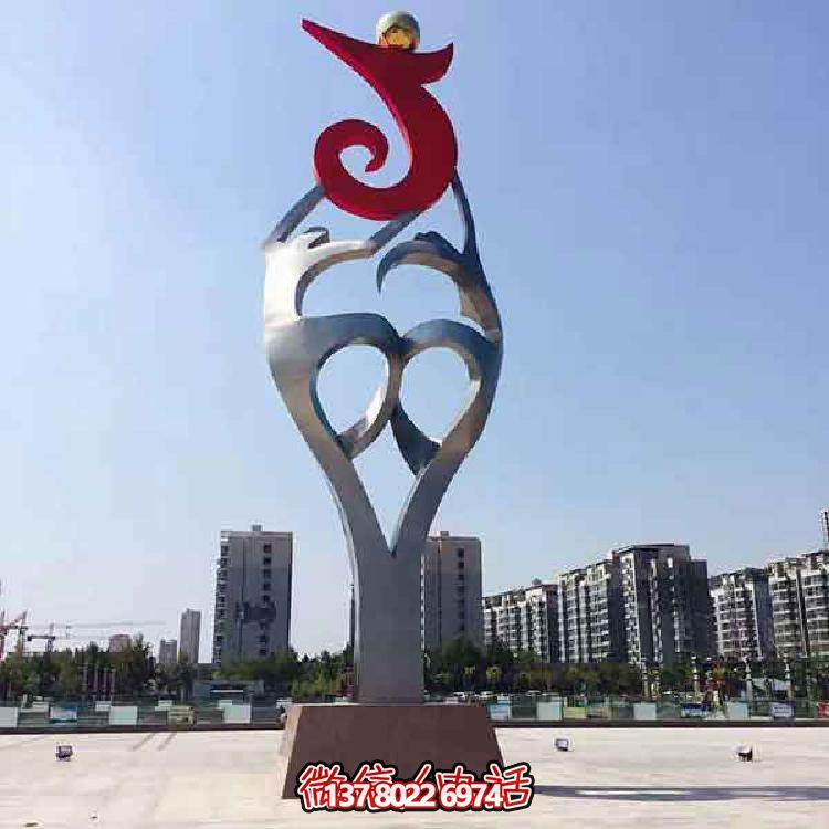 不锈钢抽象景观标志雕塑