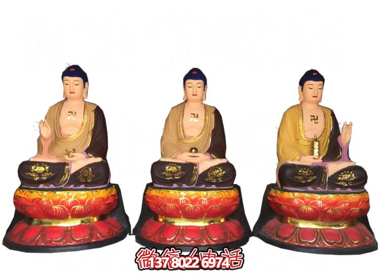 玻璃钢仿真彩绘如来佛祖供奉雕塑，拥有神秘而又宁静的气息