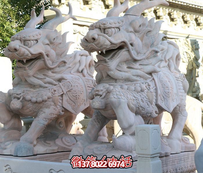 大型神麒麟大理石石雕户外景区雕塑 大型神麒麟大理石石雕户外景区雕塑