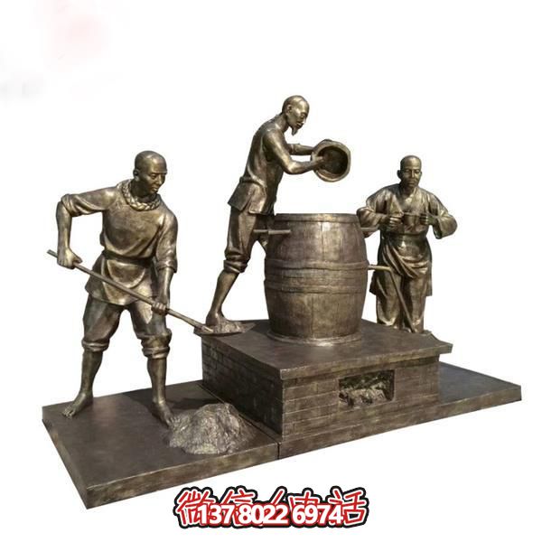 “玻璃钢仿铜创意民俗小品人物景观情景装饰品”