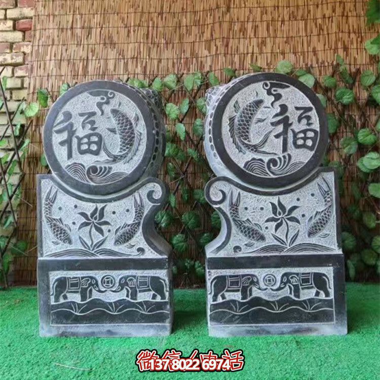 经典园林古建青石门墩抱鼓石 经典园林古建青石门墩抱鼓石