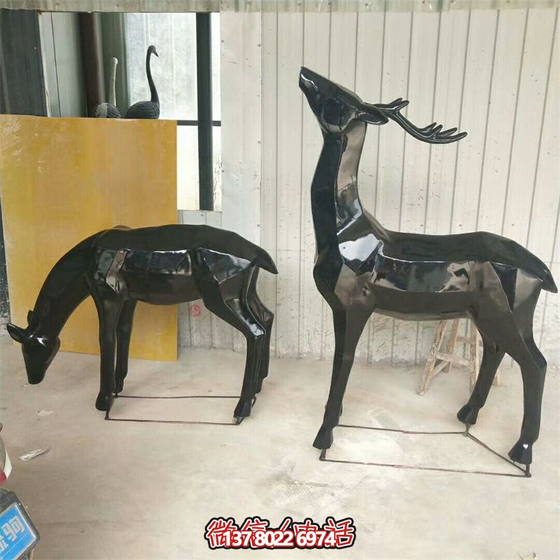 几何风格户外街道景观装饰品鹿雕塑 几何风格户外街道景观装饰品鹿雕塑