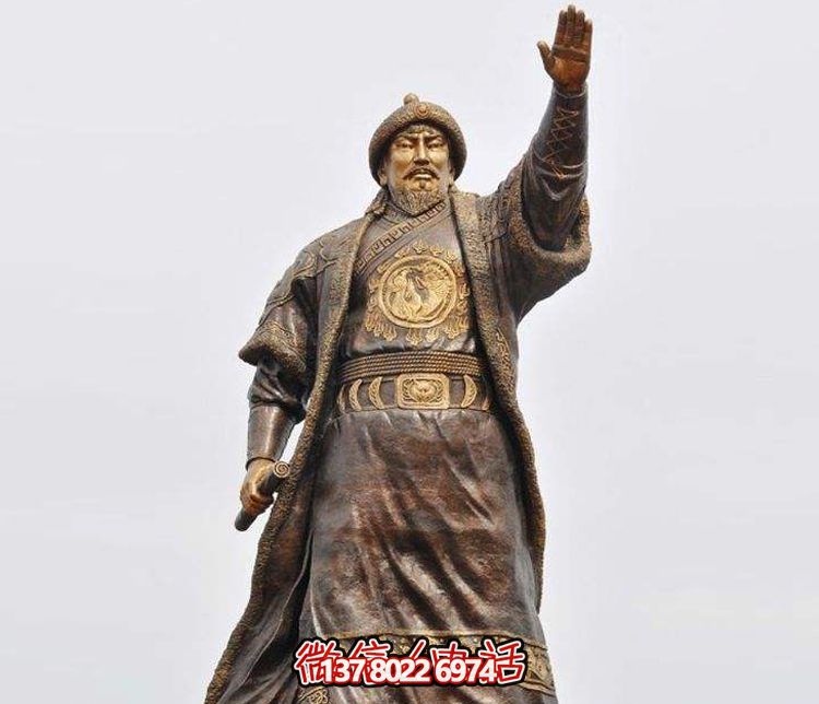 巨大铜雕成吉思汗户外广场雕塑