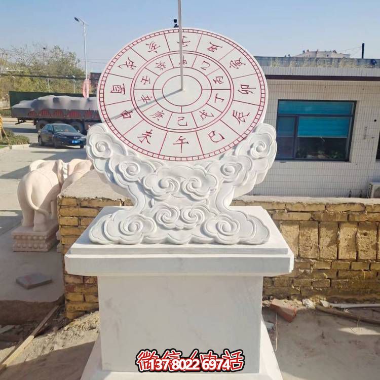 古典石雕计时器摆件，传承校园文化