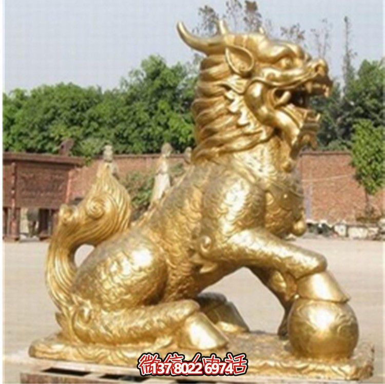 大型不锈钢麒麟雕塑精美喷金神兽 大型不锈钢麒麟雕塑精美喷金神兽