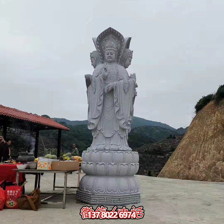 现代艺术石雕观音雕塑，融入园林景观的瑰丽大理石家园