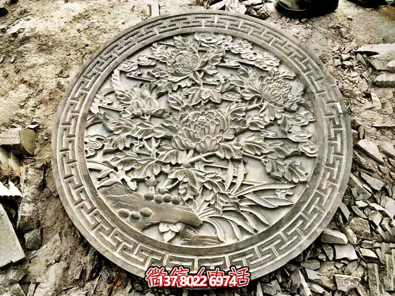 经典无双-特色青石浮雕牡丹花景观 经典无双-特色青石浮雕牡丹花景观