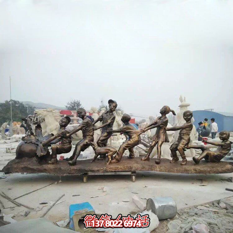 玻璃钢童趣小品——“拔萝卜”