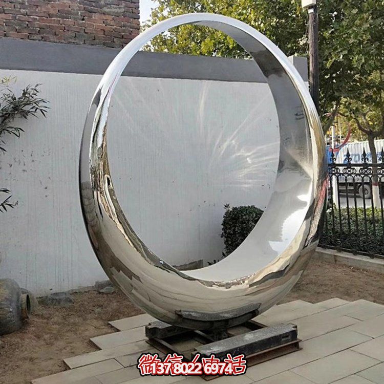 高级不锈钢圆环雕塑，构筑优雅园林景观