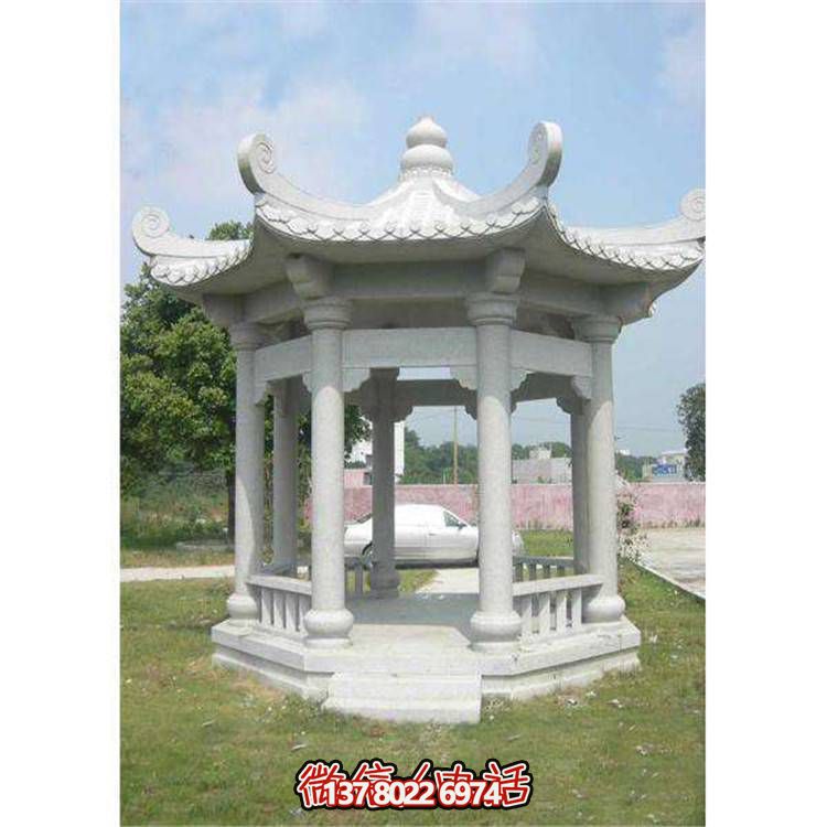 精美石雕凉亭，为公园添彩