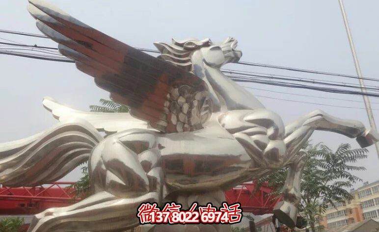 银色飞马玻璃钢雕塑 银色飞马玻璃钢雕塑