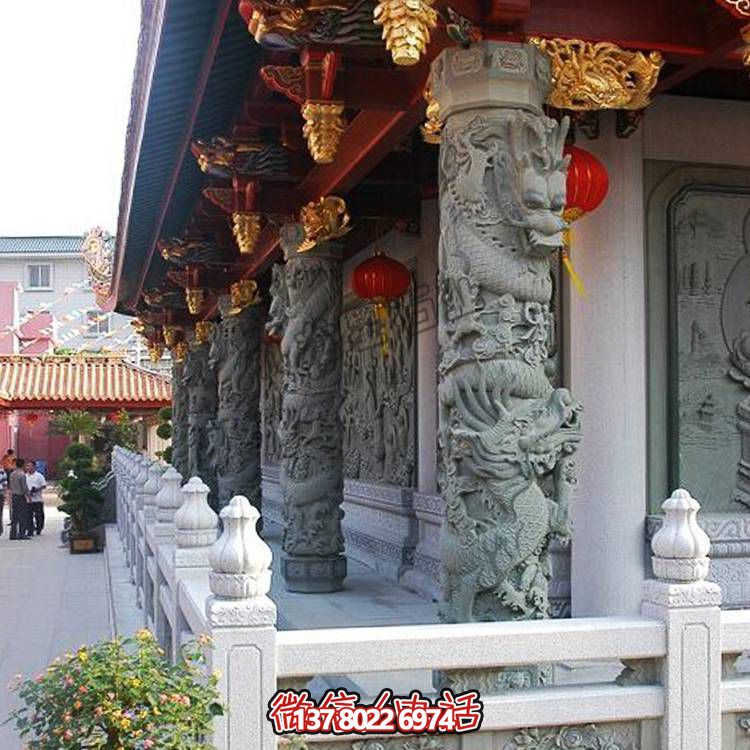 大理石雕刻的龙柱，点缀你家的广场和寺院