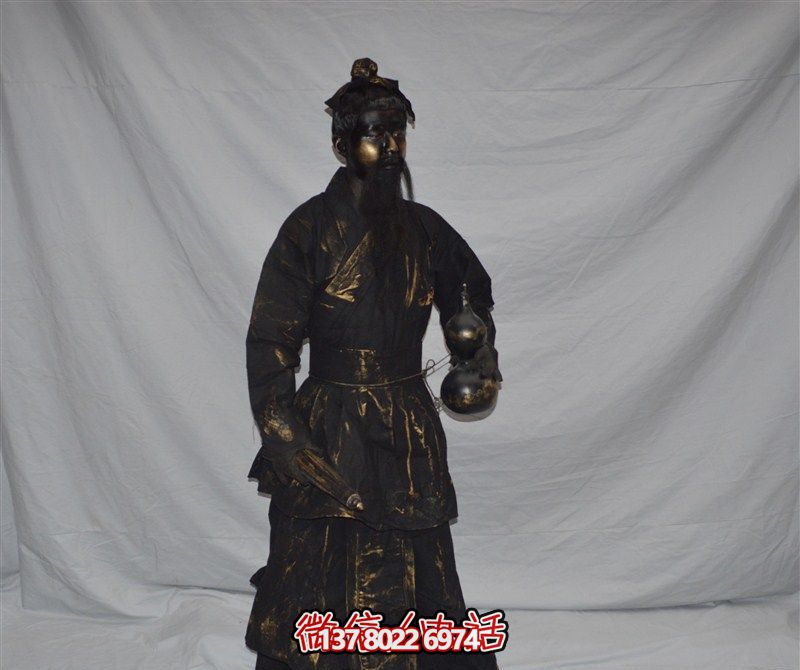 古代道士手持葫芦铜雕雕塑