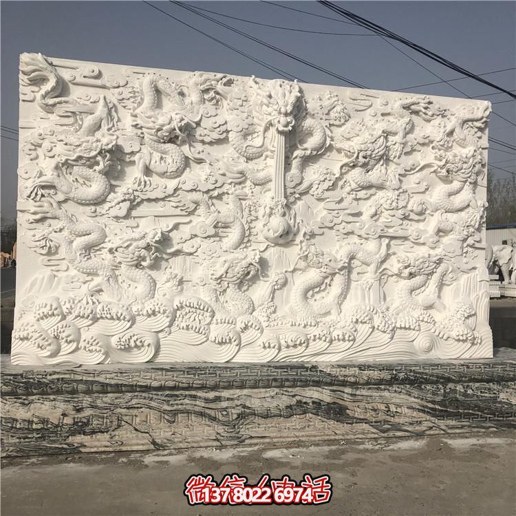 精湛雕刻的室内大理石雕塑，为您的庭院增添浮雕照壁