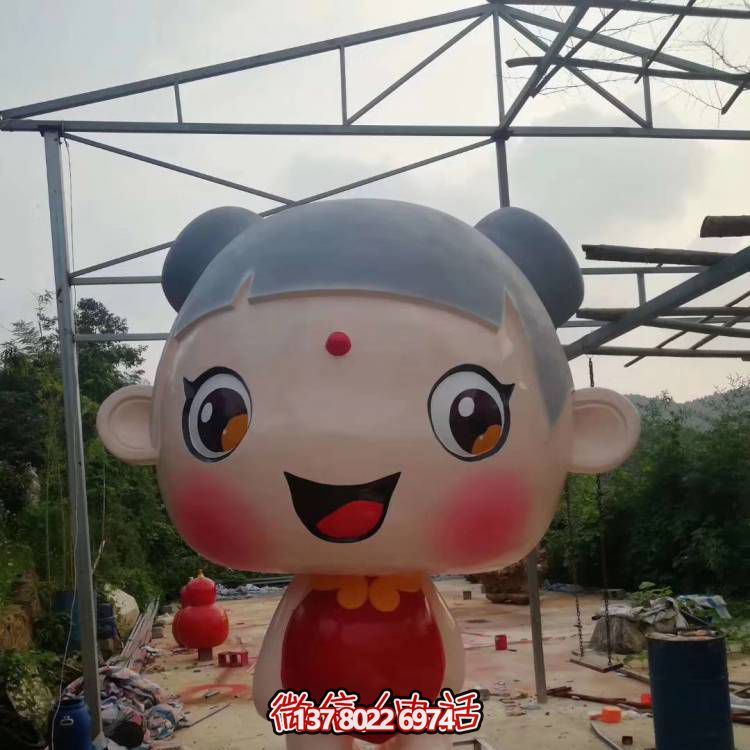 广场装饰大型玻璃钢彩绘卡通福娃雕像