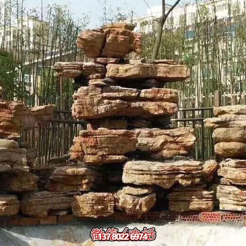 小区庭院千层石奇石假山 小区庭院千层石奇石假山