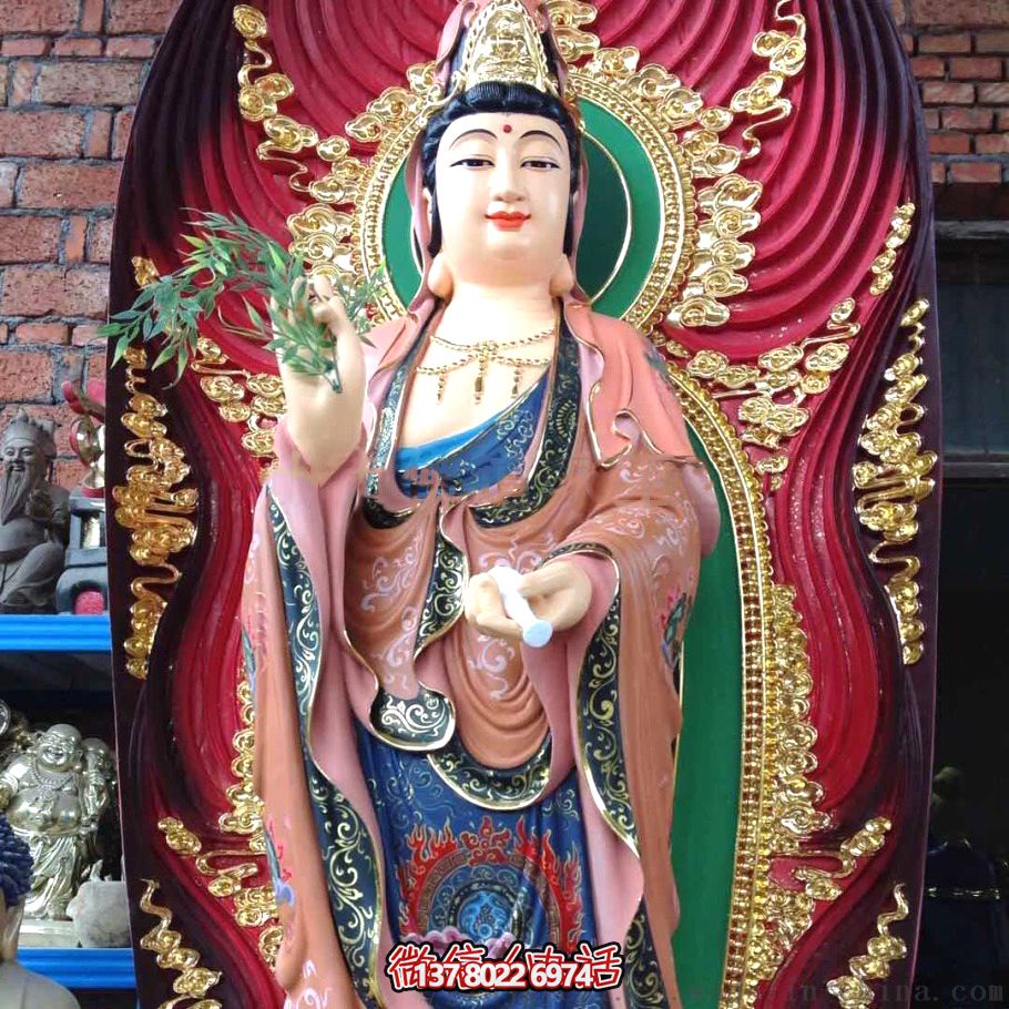 景区玻璃钢户外大型供奉神佛三圣雕塑 景区玻璃钢户外大型供奉神佛三圣雕塑