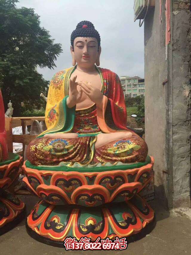 玻璃钢彩绘寺庙供奉五方佛雕塑 玻璃钢彩绘寺庙供奉五方佛雕塑