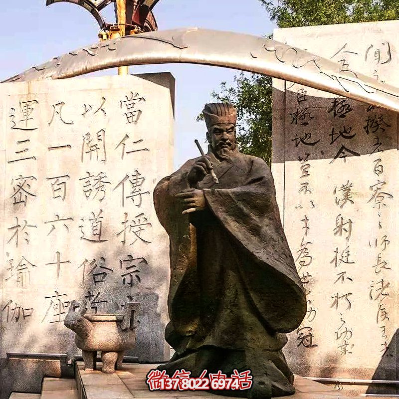 广场摆放中国古代著名书法家柳公权玻璃钢仿铜雕塑像 广场摆放中国古代著名书法家柳公权玻璃钢仿铜雕塑像