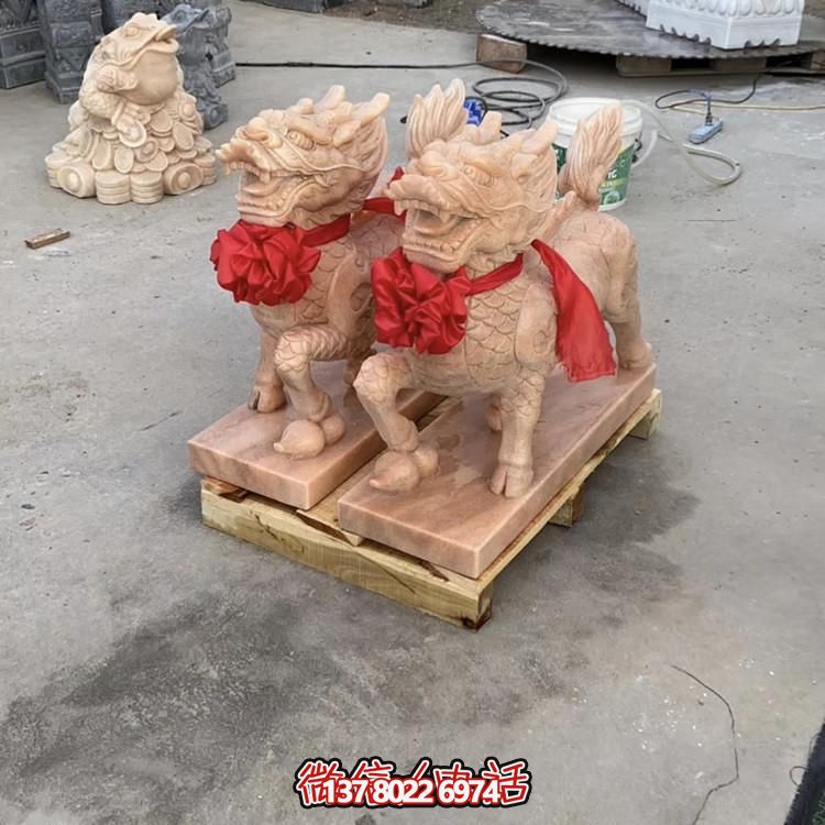 企业工厂晚霞红镇宅招财麒麟雕塑