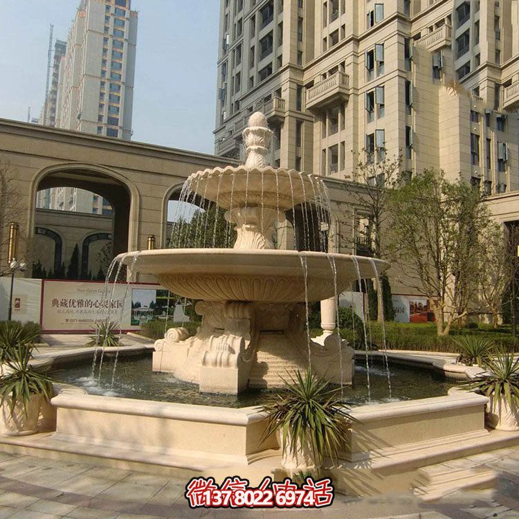 小区庭院石雕欧式喷泉雕塑 小区庭院石雕欧式喷泉雕塑