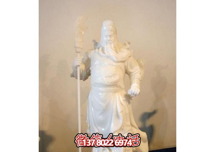 家居商场镇宅汉白玉石雕关公雕塑 家居商场镇宅汉白玉石雕关公雕塑