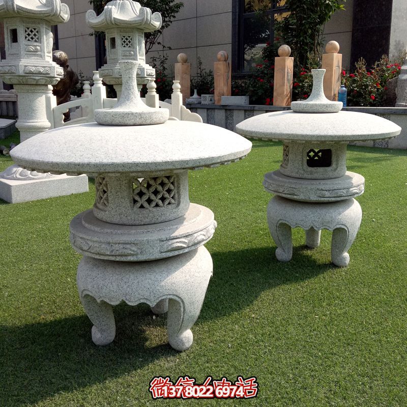 别墅庭院仿古中式石灯落地大理石天然石灯笼